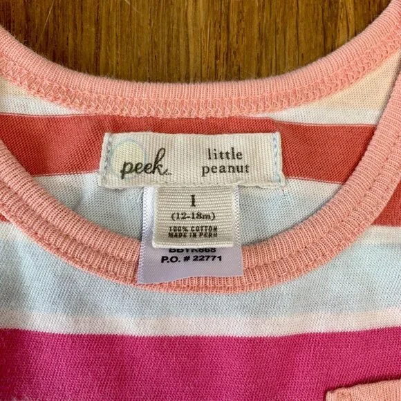 PEEK Rainbow Striped Dress Girls 12-18 Mos L Toddler Girl Sun Dress Stripes EUC - Picture 5 of 5